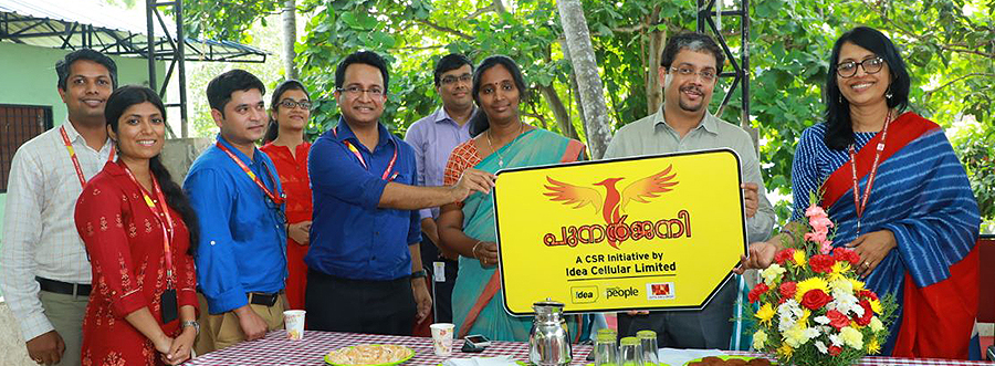 Official disclosure of the project Punarjani, a CSR initiative of Idea Cellular supported by Design & People by Dr Biju Prabhakar, Social Justice Department Secretary and Dr Usha Titus, Higher Education Department Principal Secretary at Thiruvananthapuram on April 13, 2018. Nirbhaya Cell State Coordinator Nishanthini R, Design & People Associates next to them. (Photos: Idea Cellular)